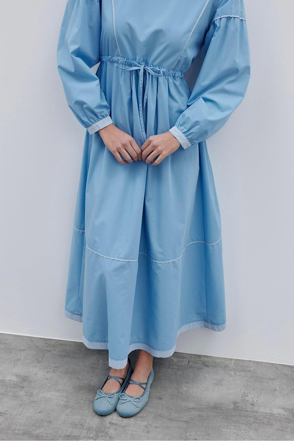 Light blue piping dress
