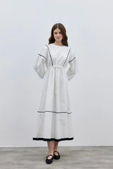 Ecru Piping Dress