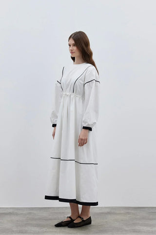Biyeli Elbise Ekru - Fahhar Design