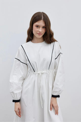 Biyeli Elbise Ekru - Fahhar Design
