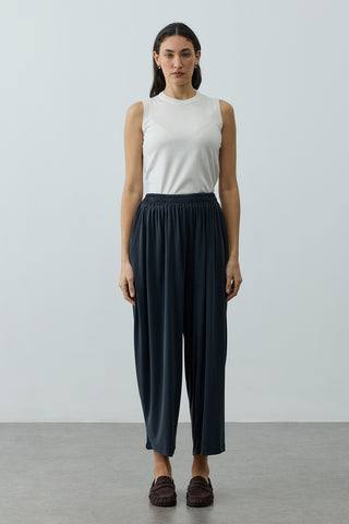 Bol Büzgülü Modal Pantolon Antrasit