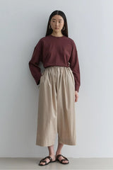 Loose Drawstring Trousers Beige