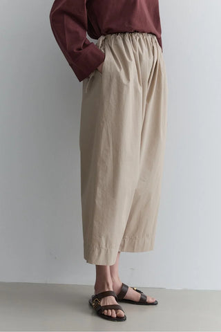 Bol Büzgülü Pantolon Bej - Fahhar Design
