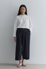 Loose Drawstring Trousers Navy Blue