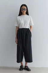 Loose Drawstring Trousers Black