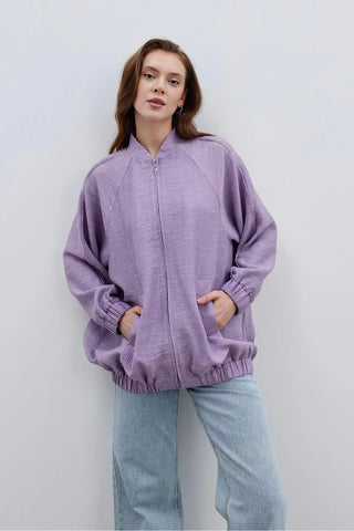 Bomber Kadın Ceket Leylak - Fahhar Design