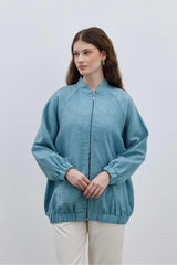 Bomber Kadın Ceket Mavi