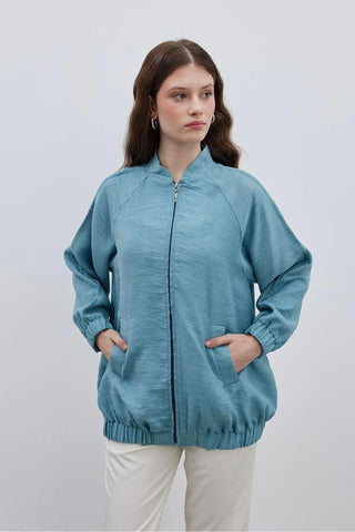 Bomber Kadın Ceket Mavi - Fahhar Design