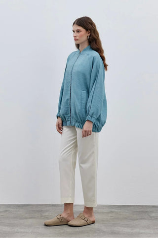 Bomber Kadın Ceket Mavi - Fahhar Design