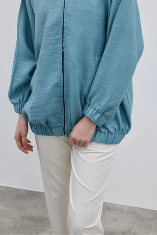 Bomber Kadın Ceket Mavi - Fahhar Design