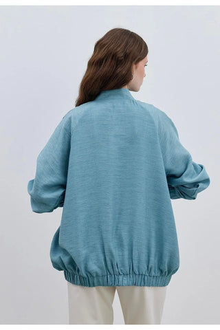 Bomber Kadın Ceket Mavi - Fahhar Design
