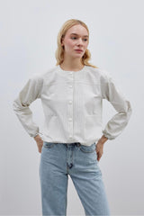 Bomber Kısa Gömlek Ceket Bej