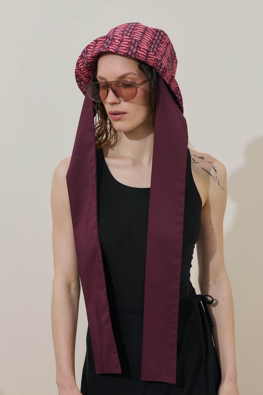 Botanical Harmony Bucket Şapka Bordo