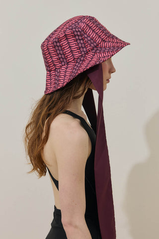 Botanical Harmony Bucket Şapka Bordo