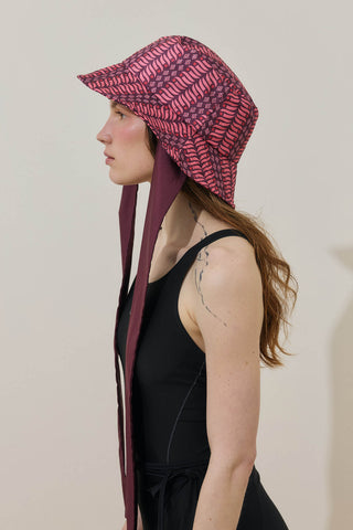 Botanical Harmony Bucket Şapka Bordo