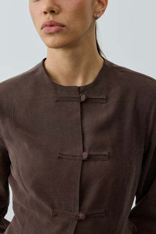 Brit Detaylı Ceket Kahverengi