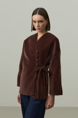 Brit Detaylı Kaşe Ceket Kahverengi