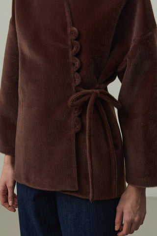 Brit Detaylı Kaşe Ceket Kahverengi