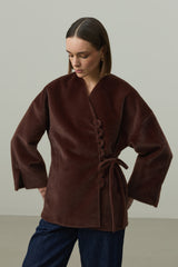 Brit Detaylı Kaşe Ceket Kahverengi