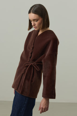 Brit Detaylı Kaşe Ceket Kahverengi