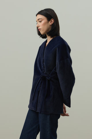 Brit Detaylı Kaşe Ceket Lacivert