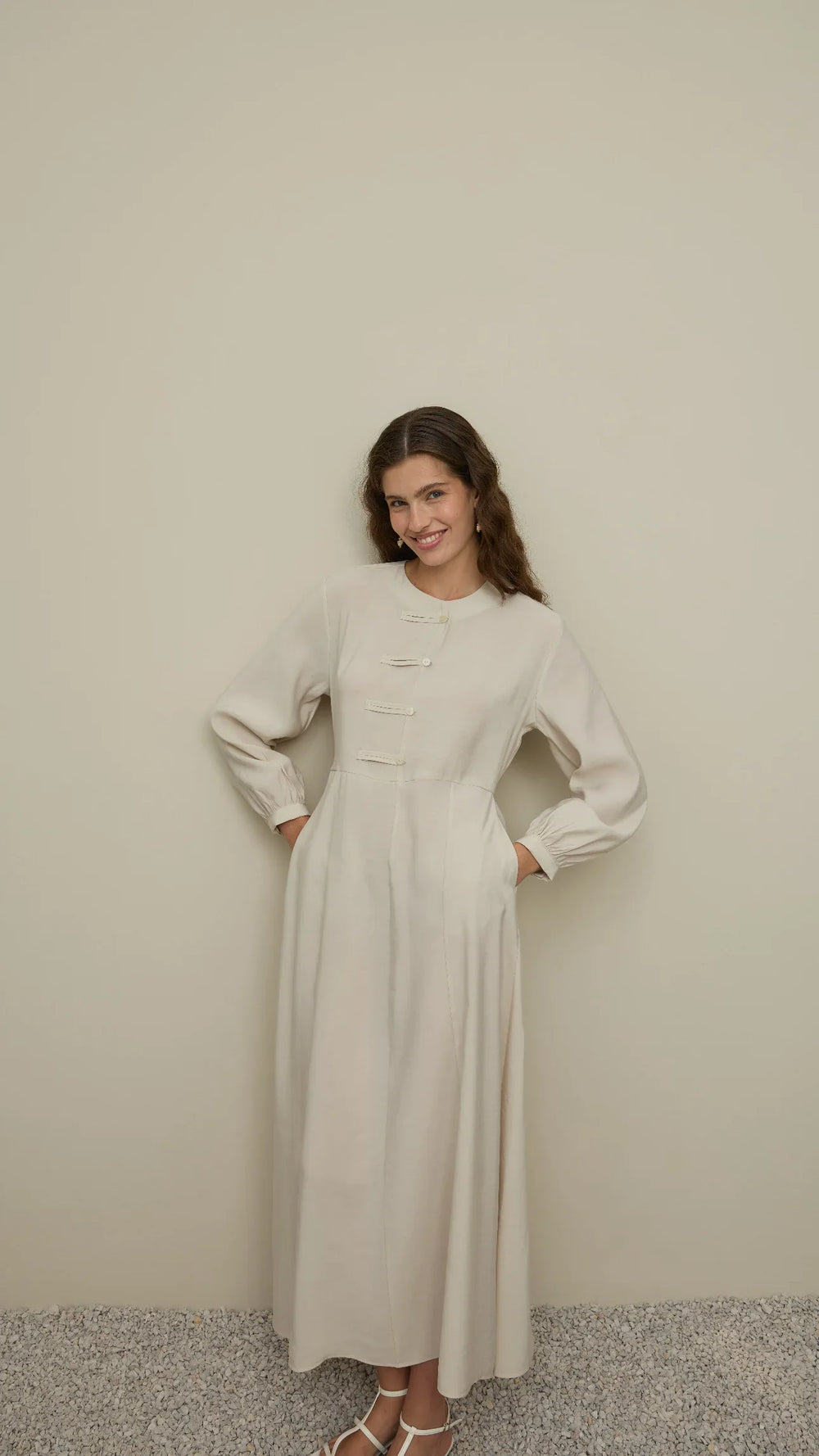 Modal Dress with Brit Detail and Stone
