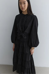 Brit Button-down Top Black