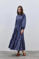 Britli Elbise Kot Mavi