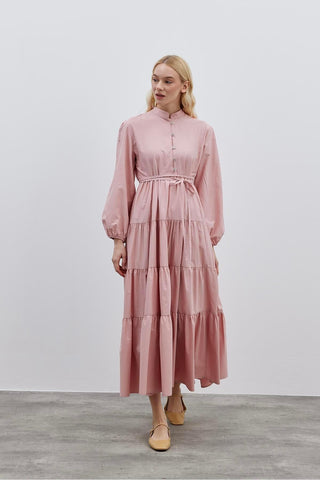 Britli Elbise Pembe - Fahhar Design