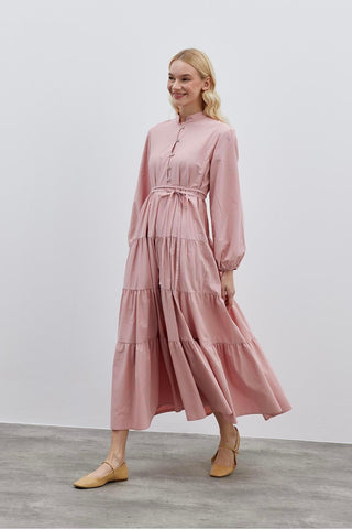 Britli Elbise Pembe - Fahhar Design