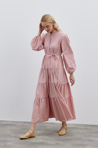 Britli Elbise Pembe - Fahhar Design