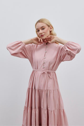 Britli Elbise Pembe - Fahhar Design