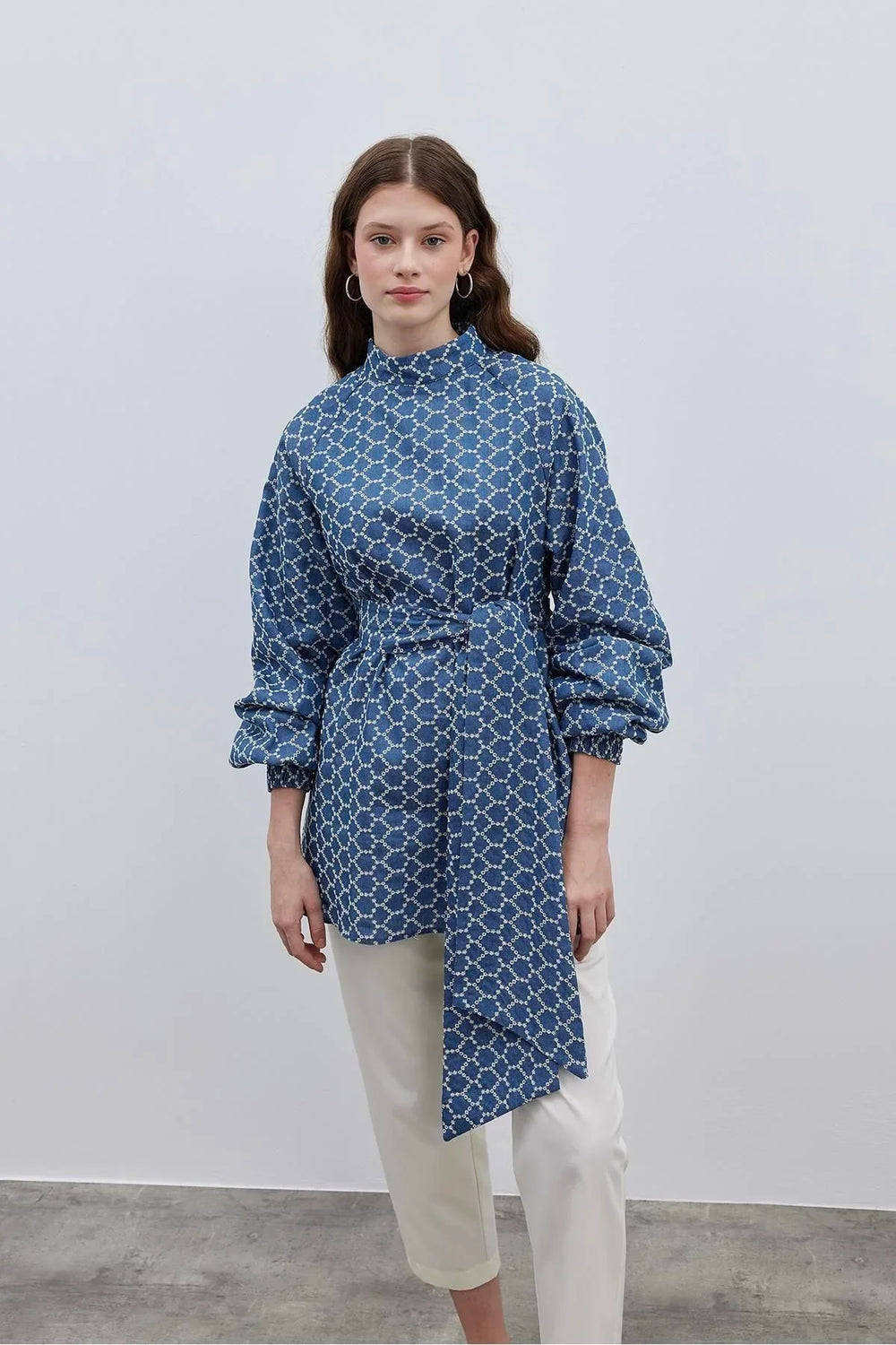Embroidered Top Blue