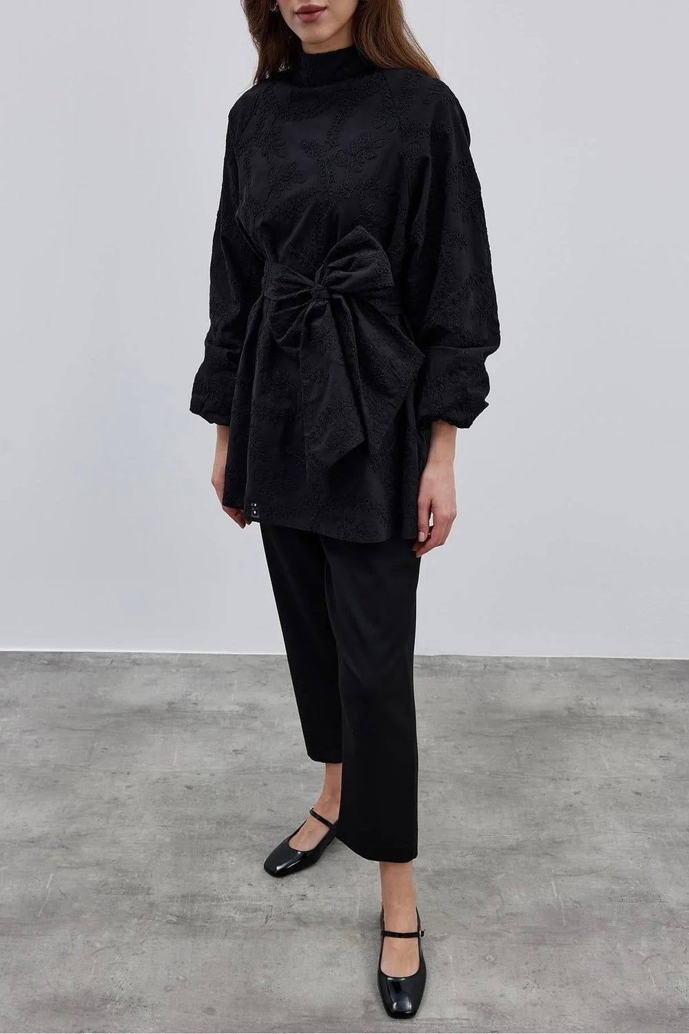 Embroidered Top Black