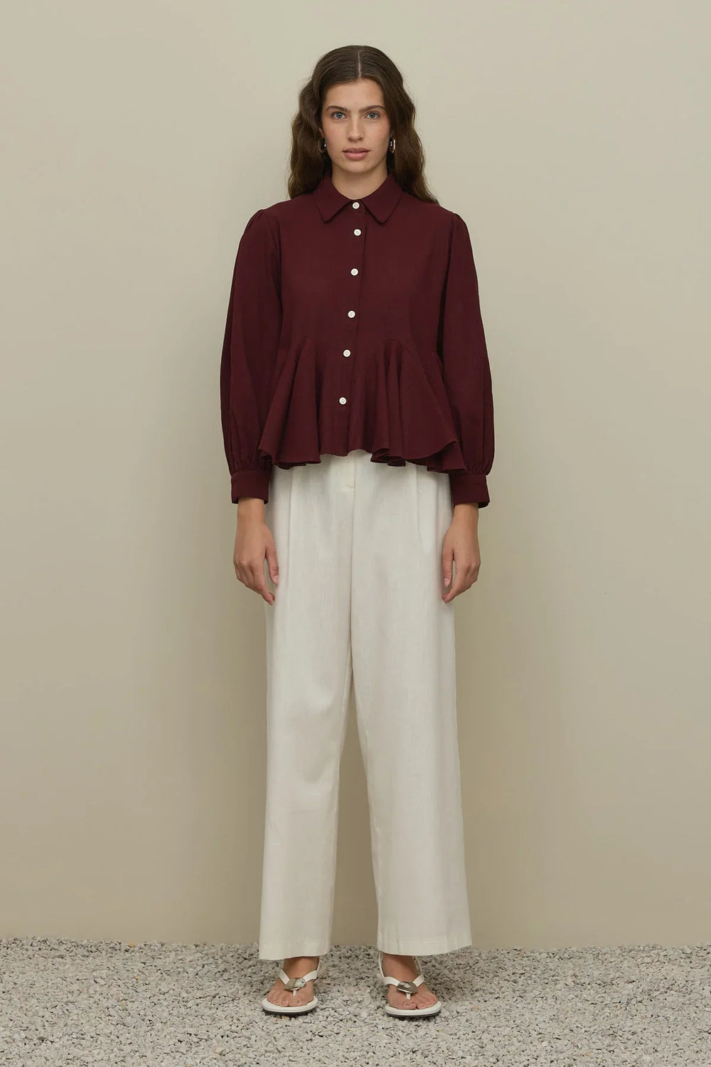 Bürümcük Godeli Shirt Claret Red
