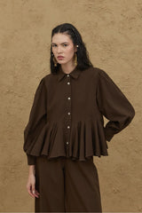 Bürümcük Godeli Shirt Dark Brown