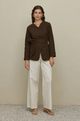 Bürümcük Kimono Gömlek Koyu Kahve