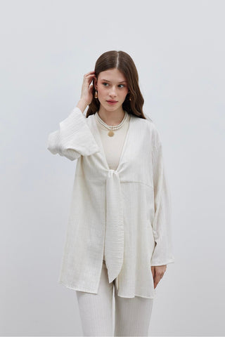 Bürümcük Kimono Takım Ekru - Fahhar Design