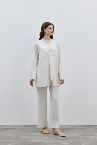 Bürümcük Kimono Takım Ekru - Fahhar Design
