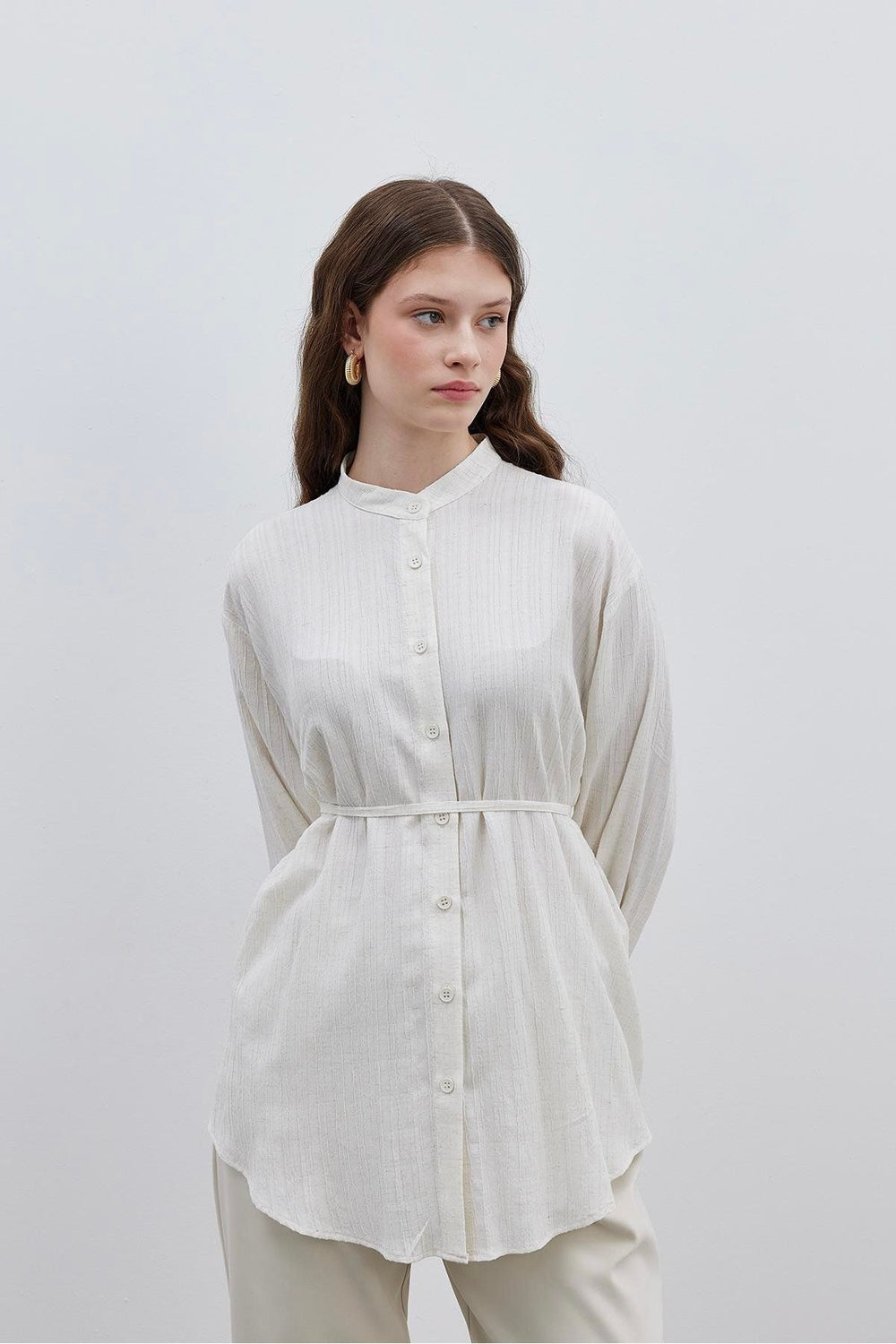 Bürümcük Comfortable Women's Shirt Ecru