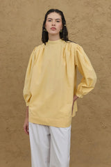 Shirt with Gathered Detail in Yellow