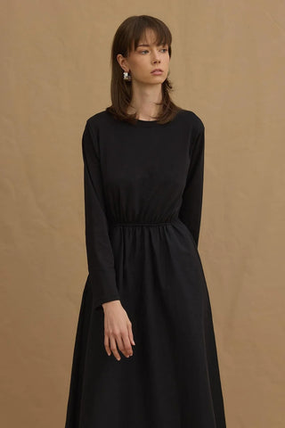 Büzgülü Elbise Siyah - Fahhar Design