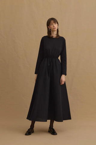 Büzgülü Elbise Siyah - Fahhar Design