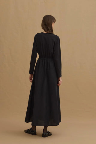 Büzgülü Elbise Siyah - Fahhar Design