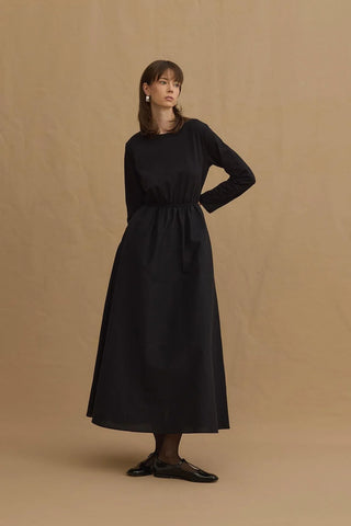 Büzgülü Elbise Siyah - Fahhar Design