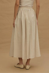 Pleated Skirt Beige
