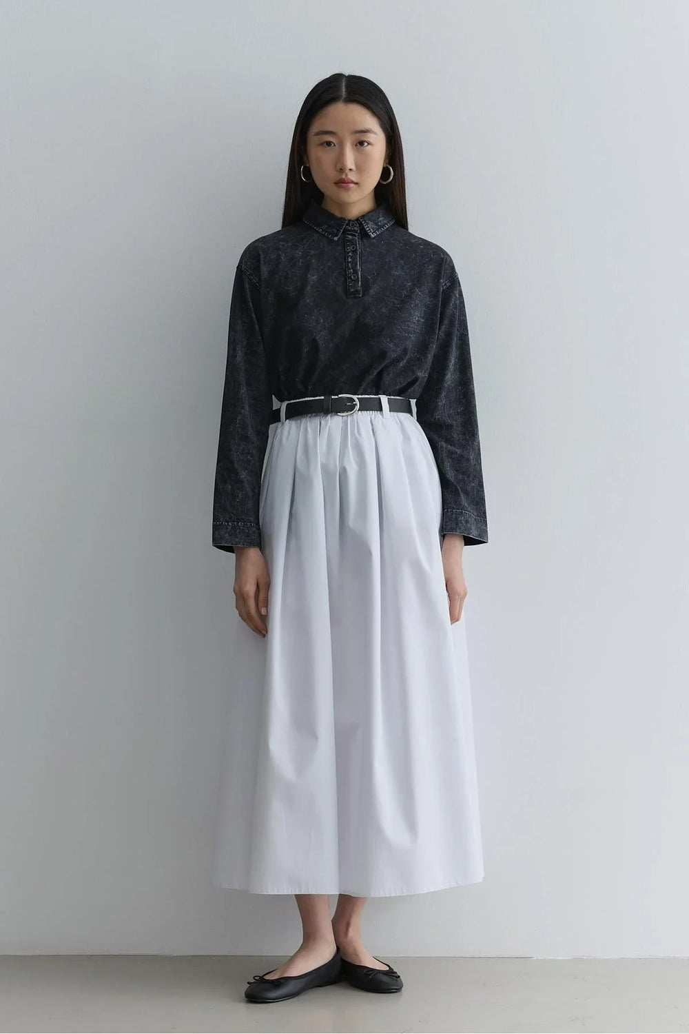 Gathered Skirt White
