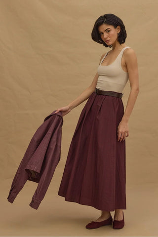 Büzgülü Etek Bordo - Fahhar Design