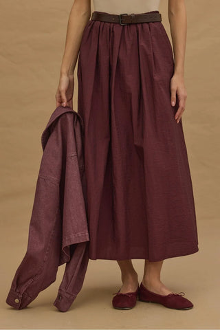 Büzgülü Etek Bordo - Fahhar Design