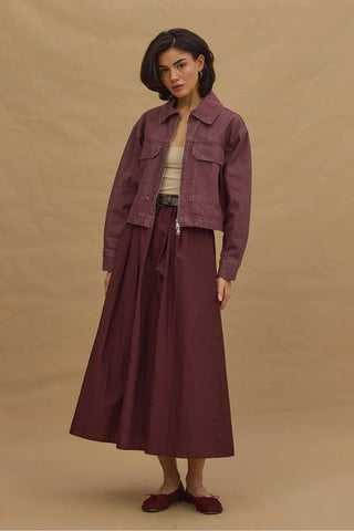 Büzgülü Etek Bordo - Fahhar Design
